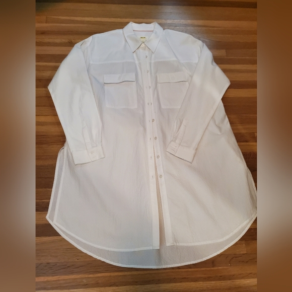 Anthropologie Maeve white textured tunic shirt - Picture 1 of 4